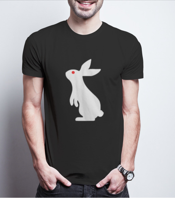 Feed Your Head White Rabbit Men's Black T-Shirt