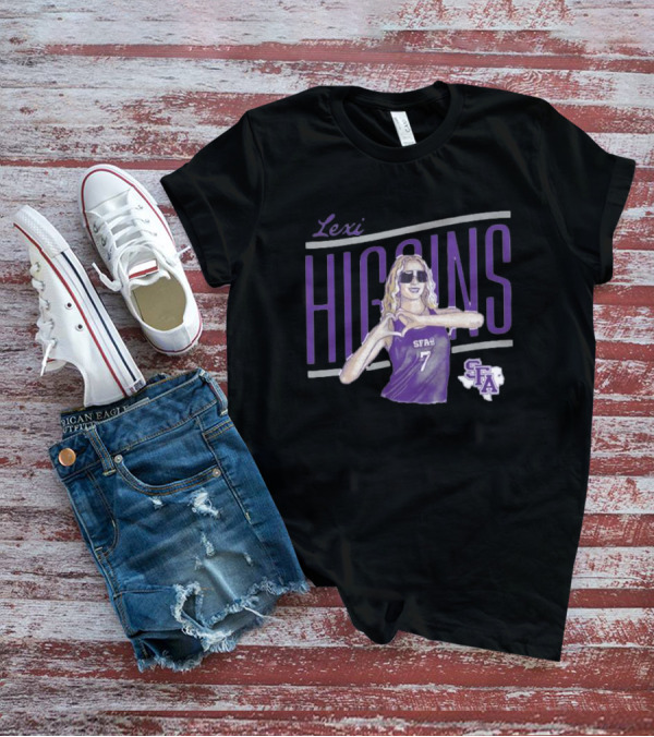 Lexi Higgins SFASU Volleyball Player Number 7 With Sunglasses And Heart Gesture T-Shirt