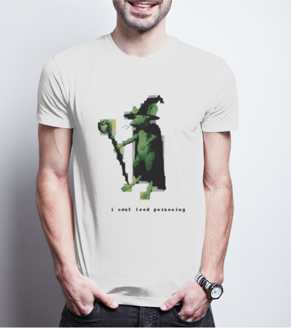 I Cast Lead Poisoning Green Pixel Art Wizard Mouse T-Shirt
