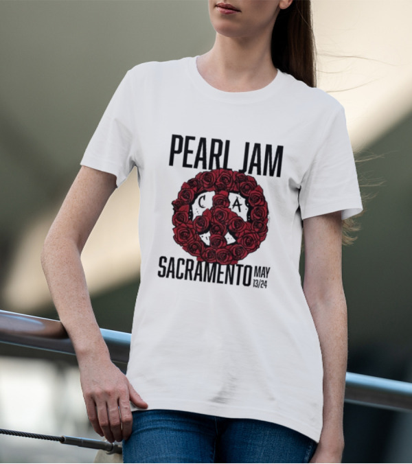 Pearl Jam Sacramento May 13 24 Roses Peace T-Shirt