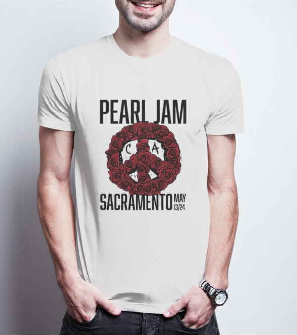 Pearl Jam Sacramento May 13 24 Roses Peace T-Shirt