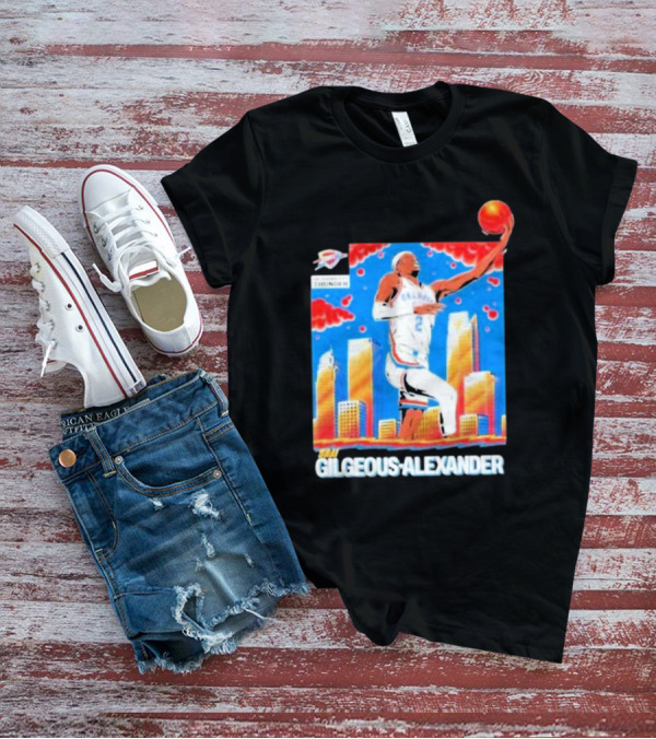 Thunder Basketball Hero Gilgeous-Alexander Skyline Dunk T-Shirt
