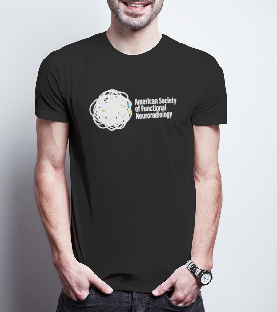 American Society Of Functional Neuroradiology Logo With Abstract Brain T-Shirt