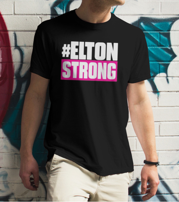 EltonStrong Pink And White Bold Text Design For Bayley Fans T-Shirt
