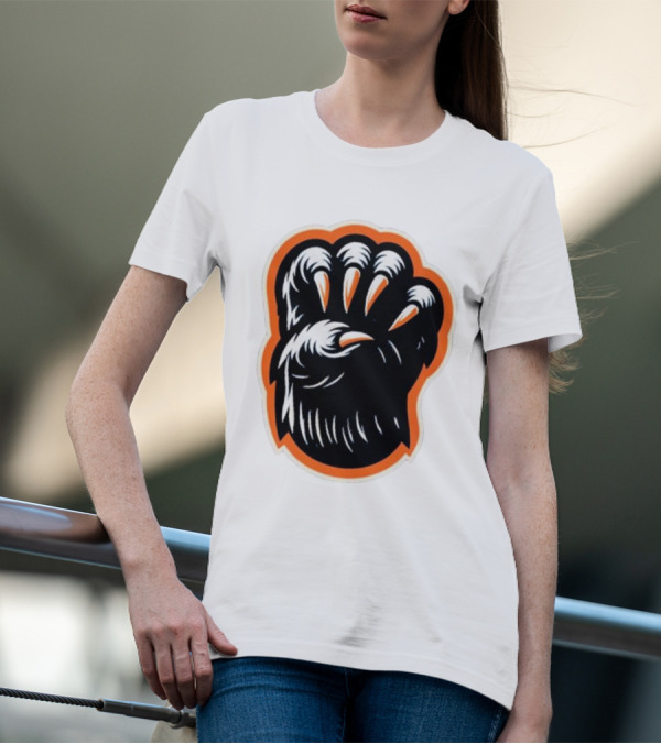 The Claw Foot Horror Paws Black Orange T-Shirt