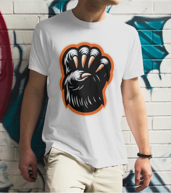 The Claw Foot Horror Paws Black Orange T-Shirt