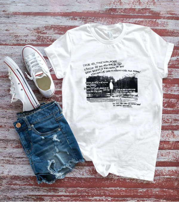 Viktor Sheen Černobílej Svět Text Illustration With Trees And Figure T-Shirt