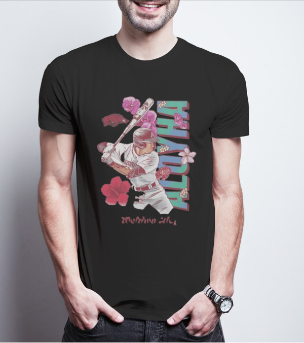Wehiwa Aloyha Aloy Arkansas Baseball Flowers T-Shirt