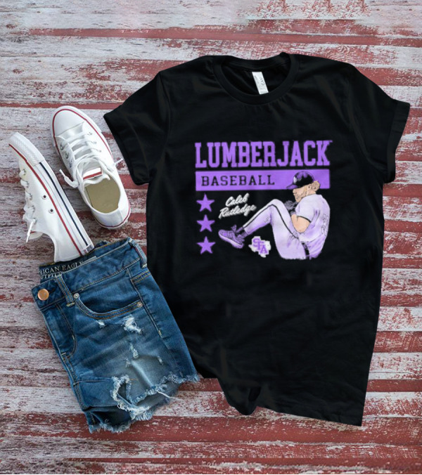 Lumberjack Baseball Caleb Rutledge SFA Cartoon T-Shirt