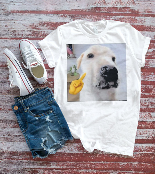 Mewing Cringe Cute Dog Meme Emoji Interaction T-Shirt