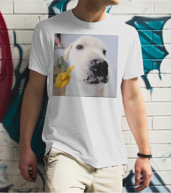 Mewing Cringe Cute Dog Meme Emoji Interaction T-Shirt