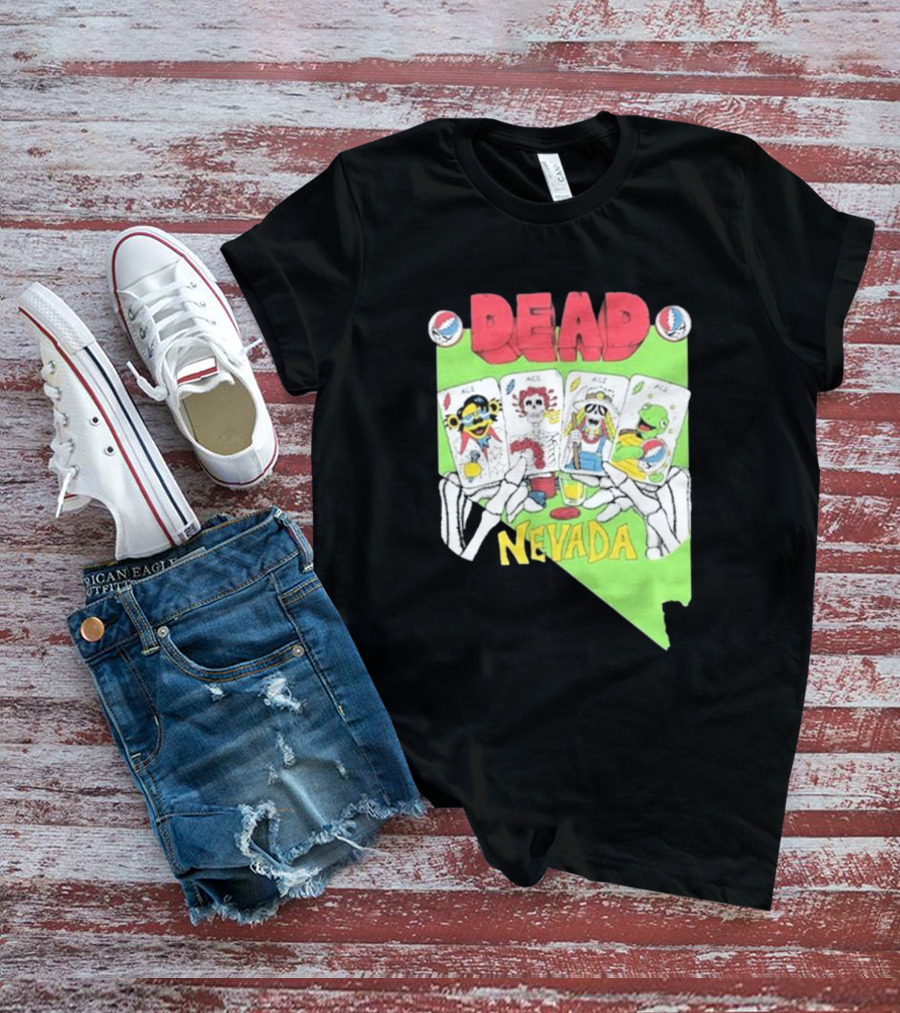 Dead Nevada United States Playing Cards Skeleton Hands T-Shirt