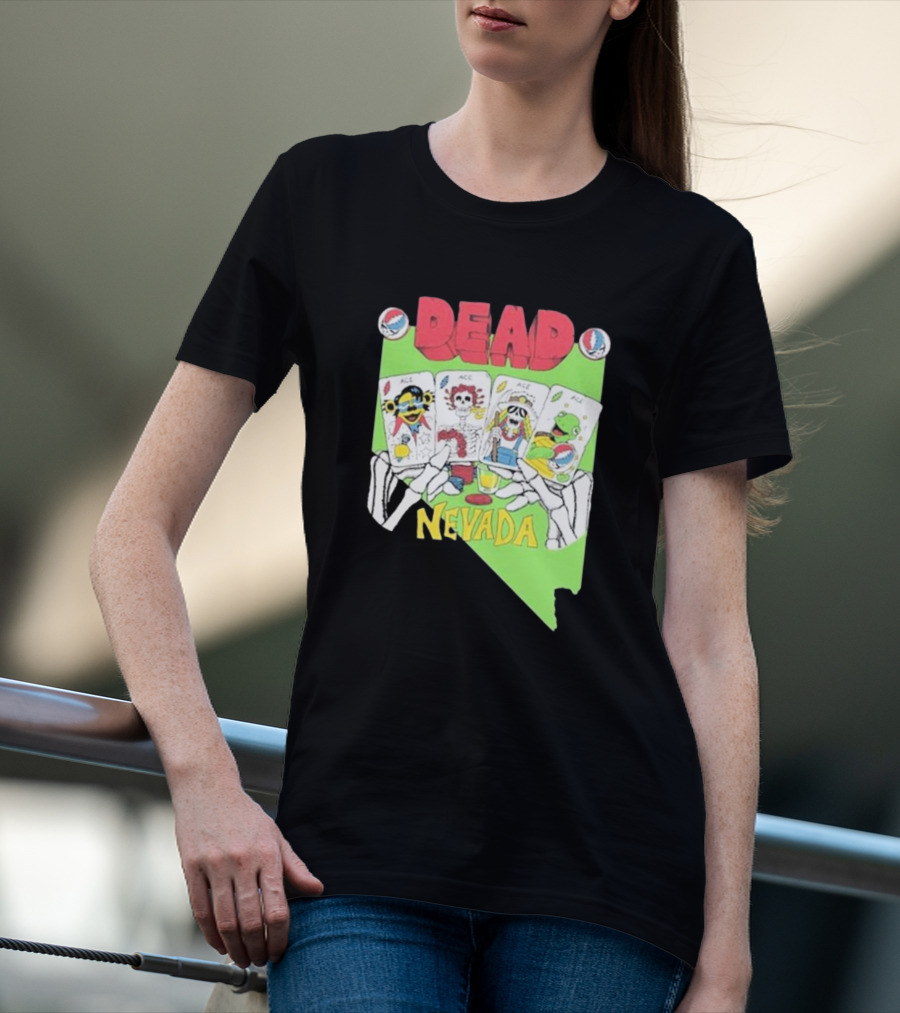 Dead Nevada United States Playing Cards Skeleton Hands T-Shirt