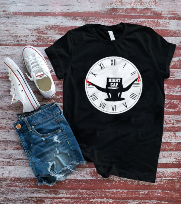 Night Cap Clock Roman Numerals Quarter To Three T-Shirt