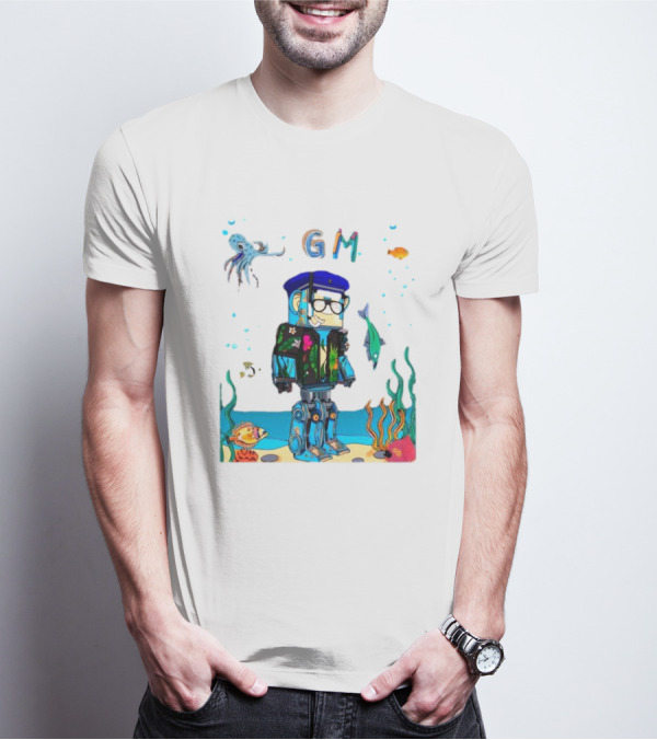 Marine Policeman NFT Robot Monkey Underwater Scene GM T-Shirt