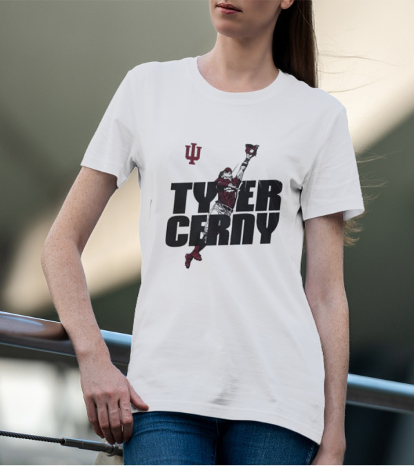 Tyler Cerny Baseball Indiana University Jumping Catch T-Shirt