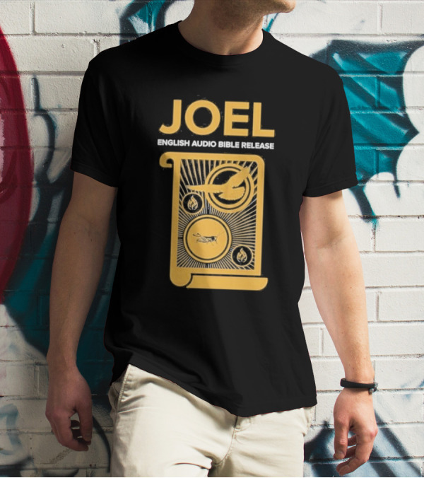 JOEL English Audio Bible Release Scroll Locust Bird Flame Icons T-Shirt
