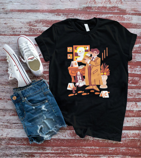 Just One More Thing Columbo Detective Classic Scene With Dog And ABC Cards T-Shirt
