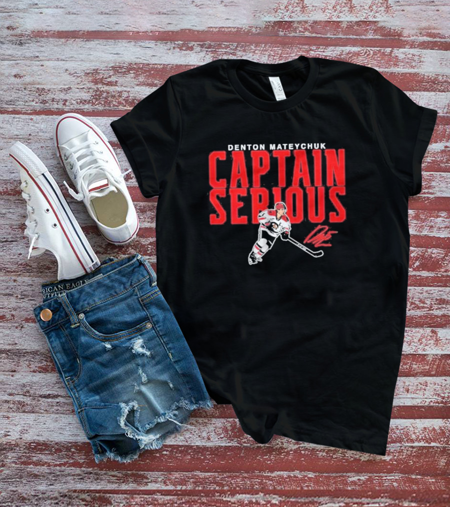 Denton Mateychuk Captain Serious Signature Hockey Player T-Shirt