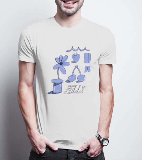 Felly Flower Heart Cherry Butterfly Wavy T-Shirt