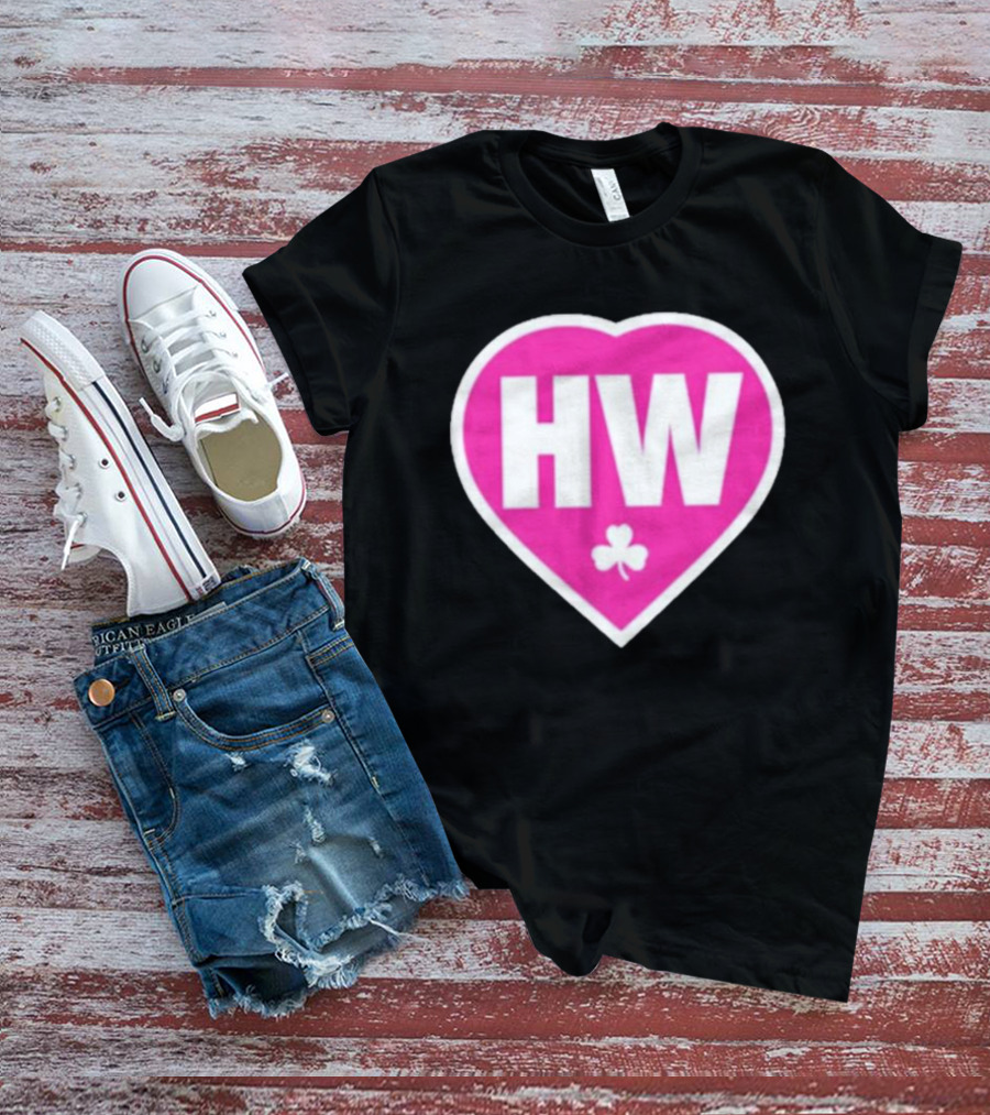 Celtics HW Heart With Pink Clover Move4Heather T-Shirt