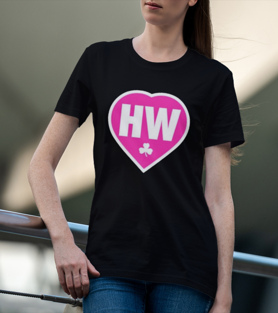 Celtics HW Heart With Pink Clover Move4Heather T-Shirt