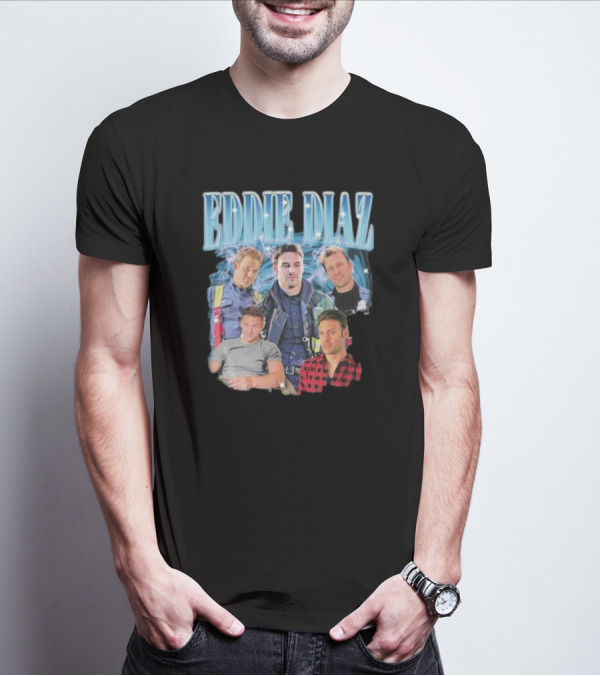 Eddie Diaz Firefighter Tribute Montage T-Shirt