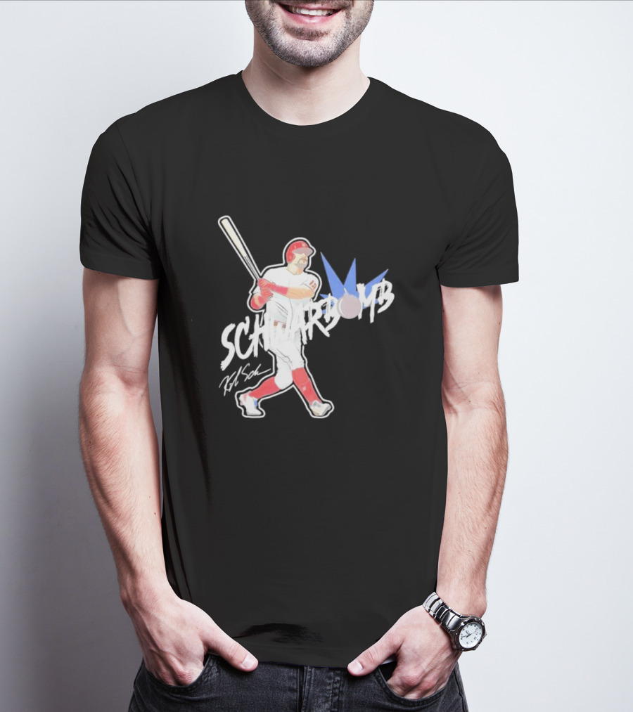Schwarbomb Illustrated Baseball Swing With Signature Elements T-Shirt