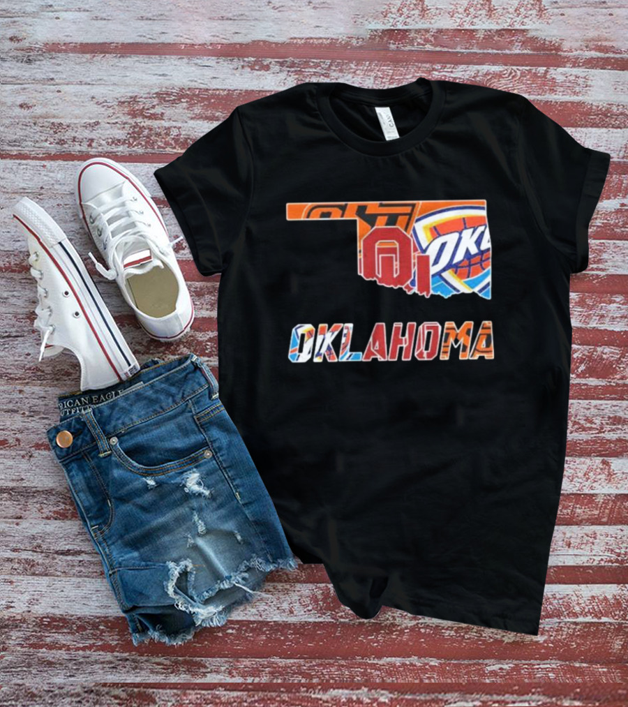Oklahoma Sports Teams Oklahoma City Thunder Oklahoma State University Cowboys University Of Oklahoma Sooners T-Shirt