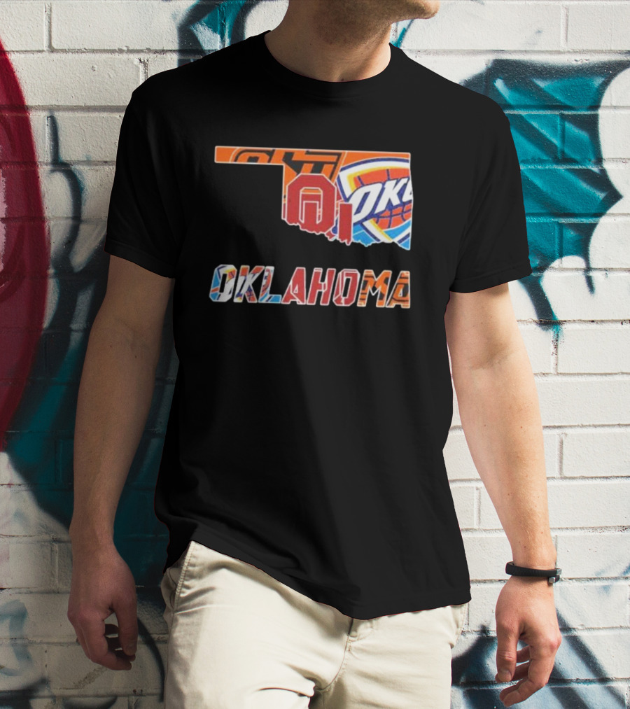Oklahoma Sports Teams Oklahoma City Thunder Oklahoma State University Cowboys University Of Oklahoma Sooners T-Shirt