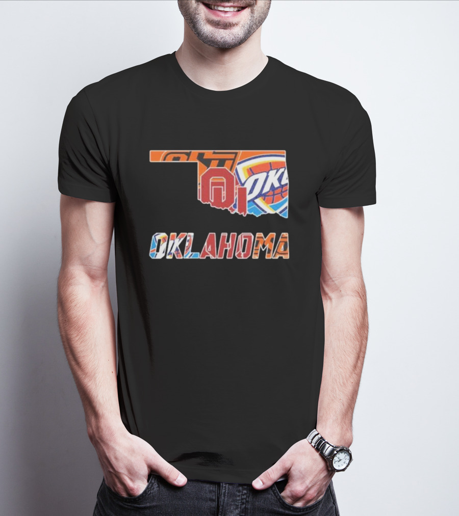 Oklahoma Sports Teams Oklahoma City Thunder Oklahoma State University Cowboys University Of Oklahoma Sooners T-Shirt