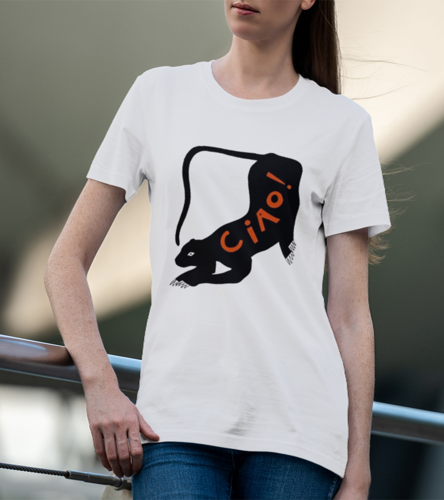 Elena Fiorenza Gatti Ciao Black Cat T-Shirt