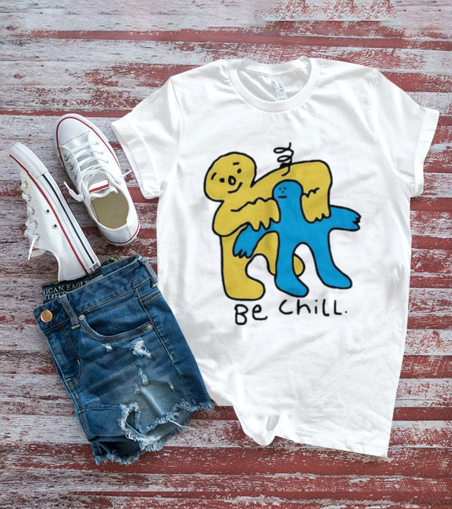 Iwantmyhoney Be Chill Yellow And Blue Figure Hugging T-Shirt