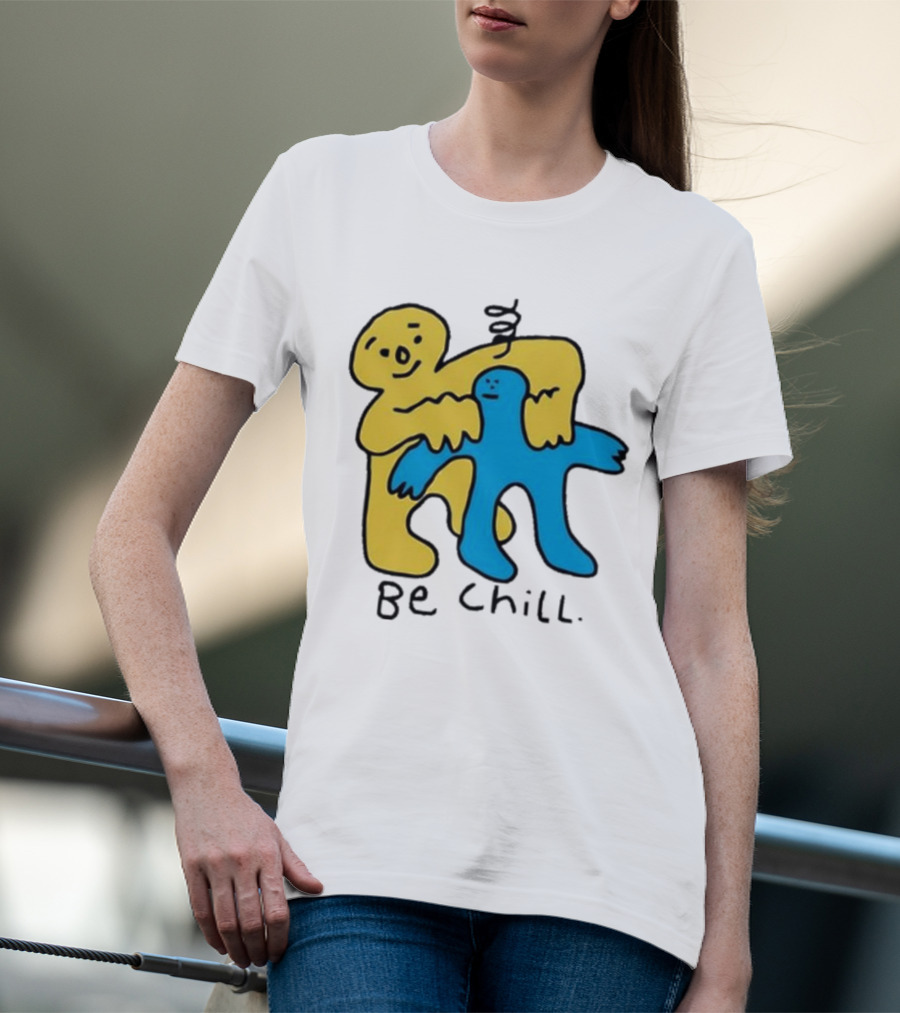 Iwantmyhoney Be Chill Yellow And Blue Figure Hugging T-Shirt