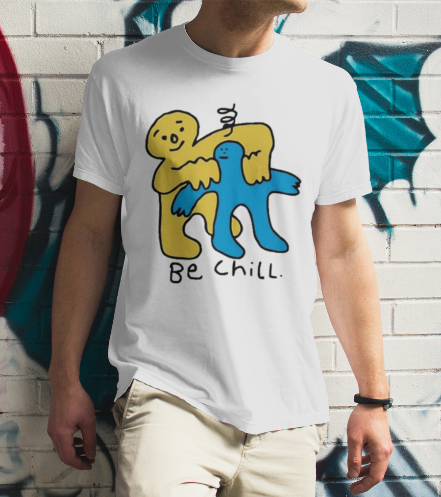 Iwantmyhoney Be Chill Yellow And Blue Figure Hugging T-Shirt