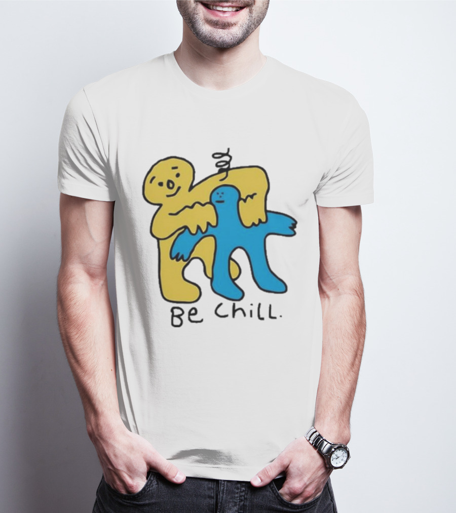 Iwantmyhoney Be Chill Yellow And Blue Figure Hugging T-Shirt