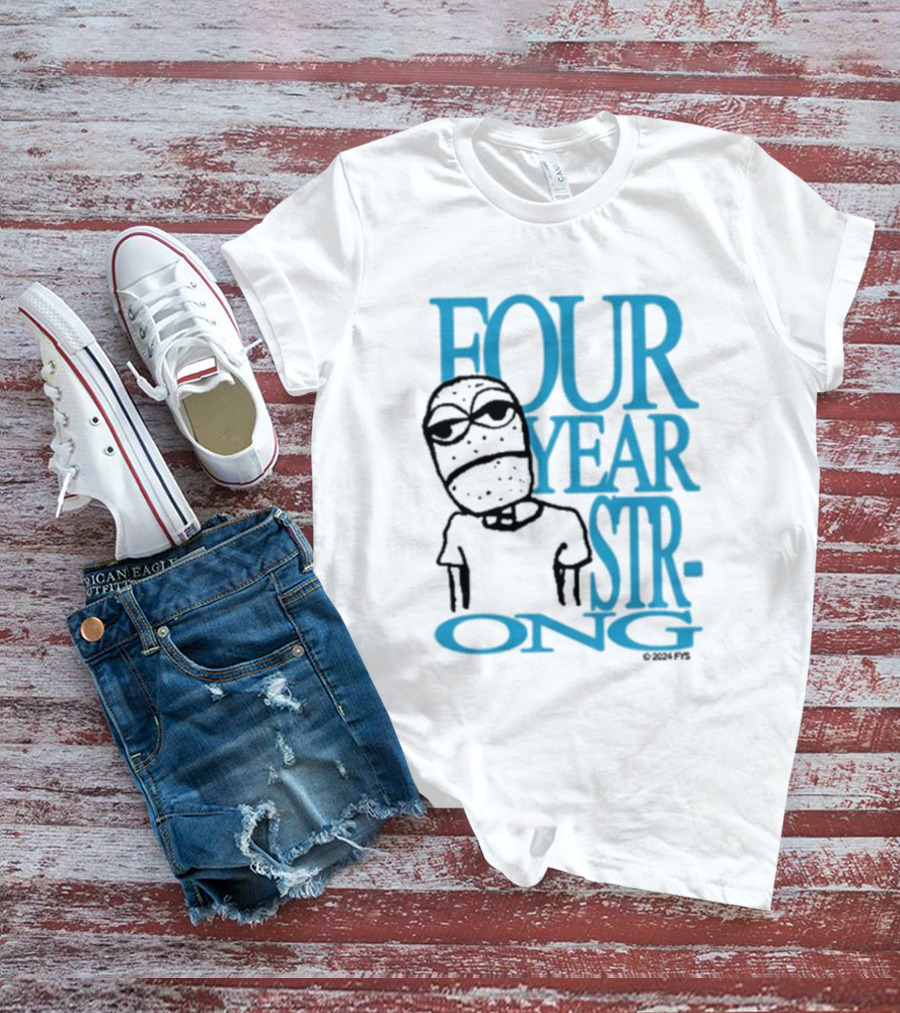 FOUR YEAR STRONG Band Logo With Masked Character T-Shirt