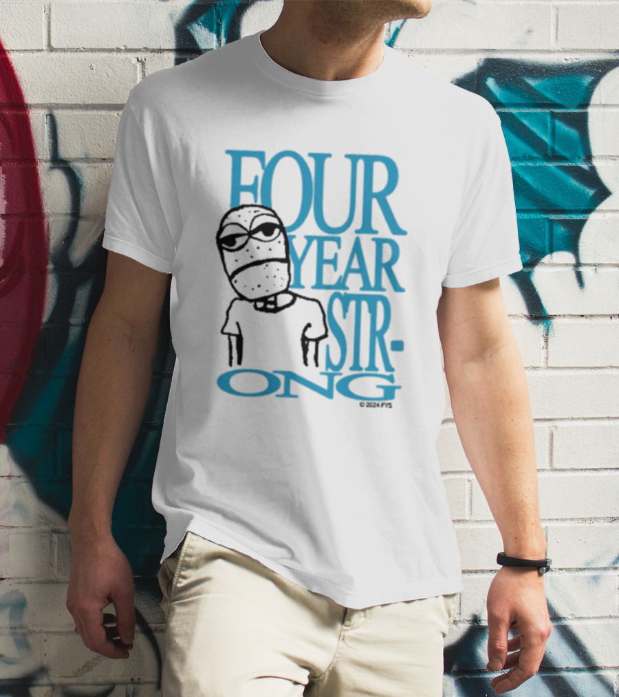 FOUR YEAR STRONG Band Logo With Masked Character T-Shirt