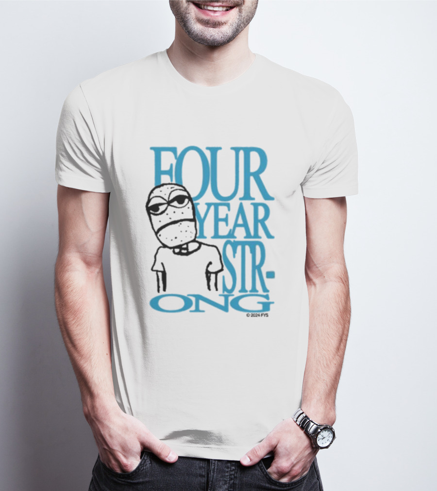 FOUR YEAR STRONG Band Logo With Masked Character T-Shirt
