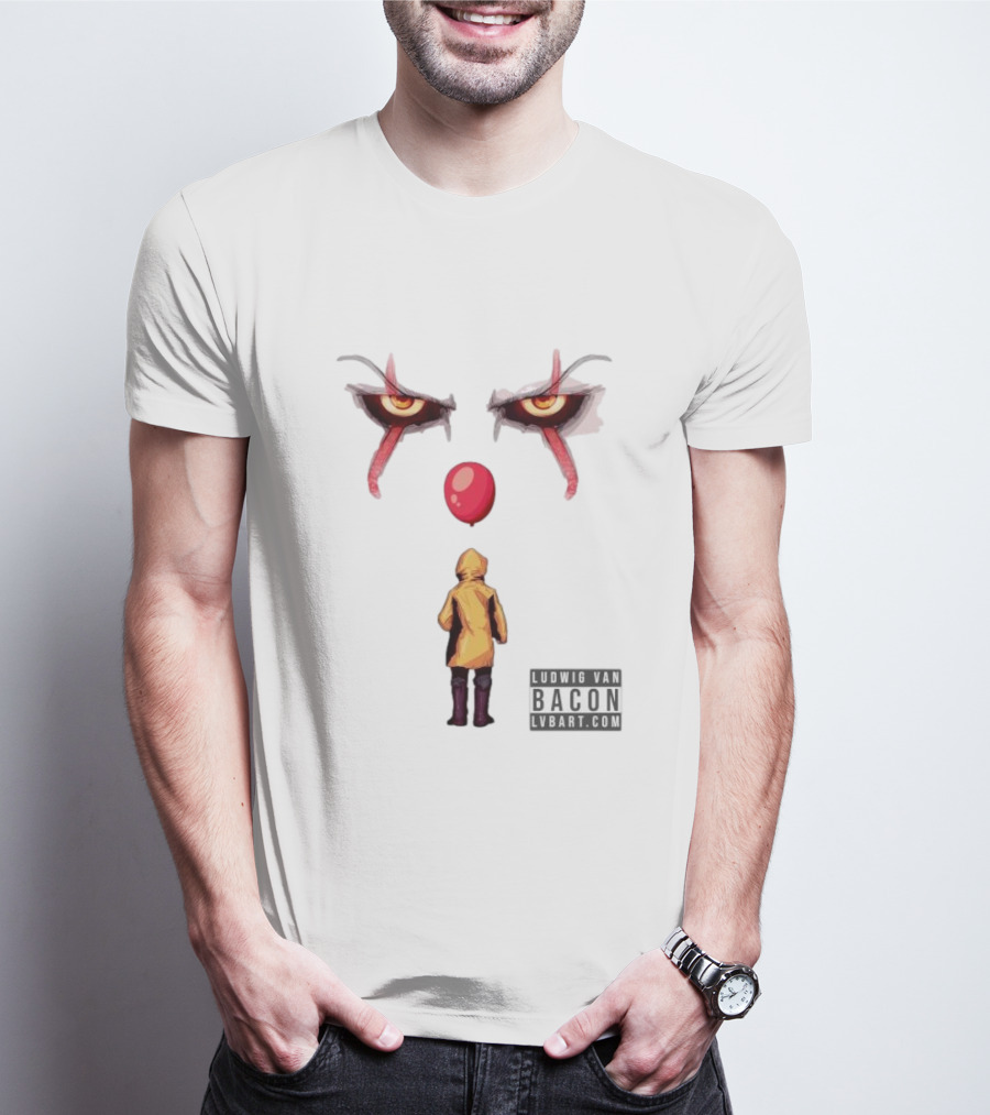 Ludwig Van Bacon It Lvbart Com Yellow Raincoat Red Balloon Eyes T-Shirt