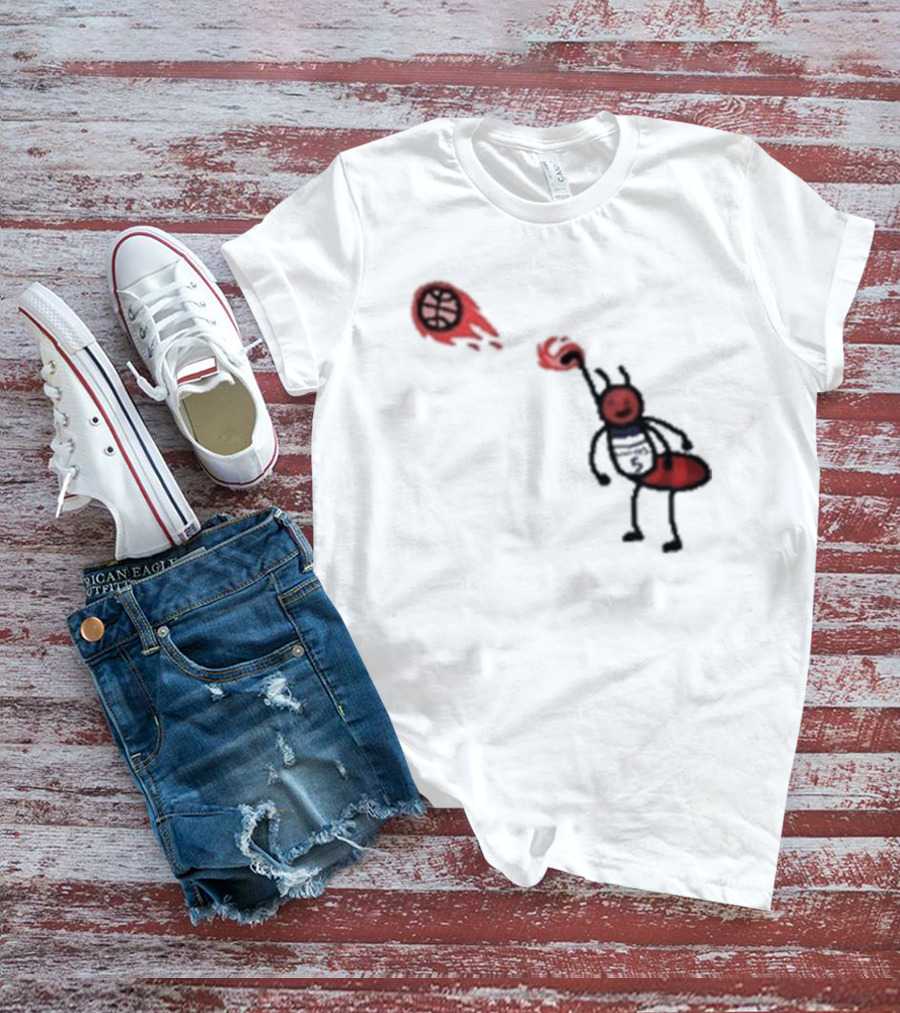 Paint Fire Ant Playing Basketball T-Shirt