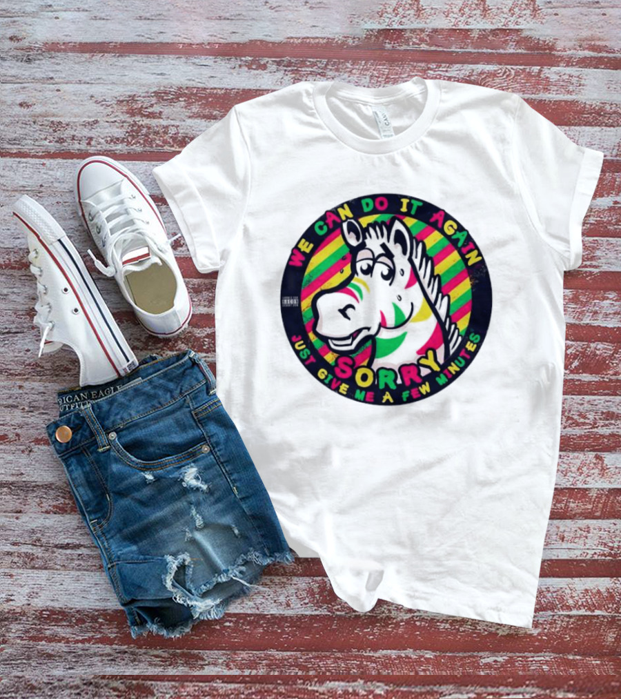 We Can Do It Again Sorry Just Give Me A Few Minutes Rainbow Zebra T-Shirt