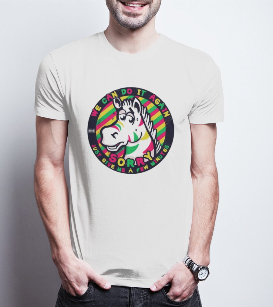 We Can Do It Again Sorry Just Give Me A Few Minutes Rainbow Zebra T-Shirt