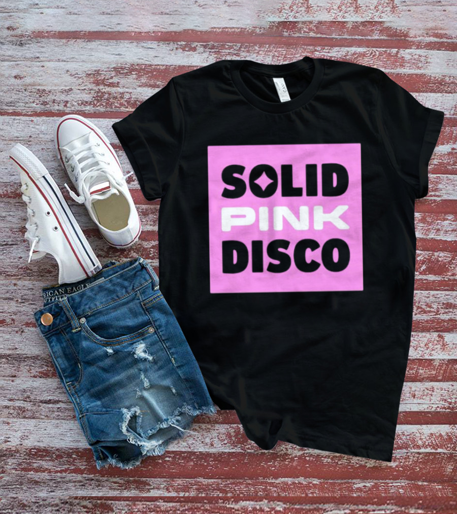 SOLID PINK DISCO Starburst Retro Block T-Shirt