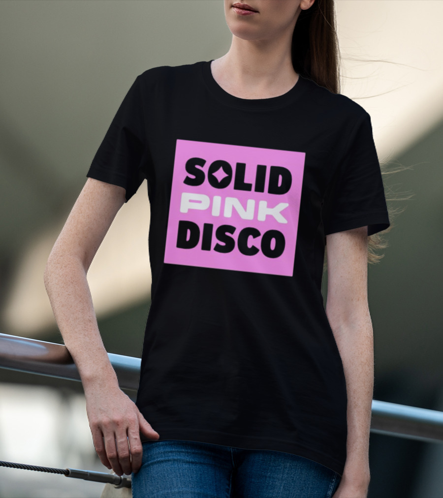 SOLID PINK DISCO Starburst Retro Block T-Shirt