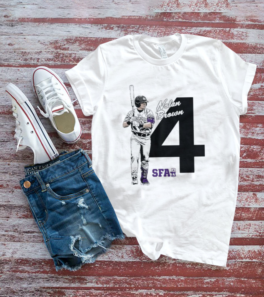 Nolan Brown 4 SFA Baseball Player T-Shirt
