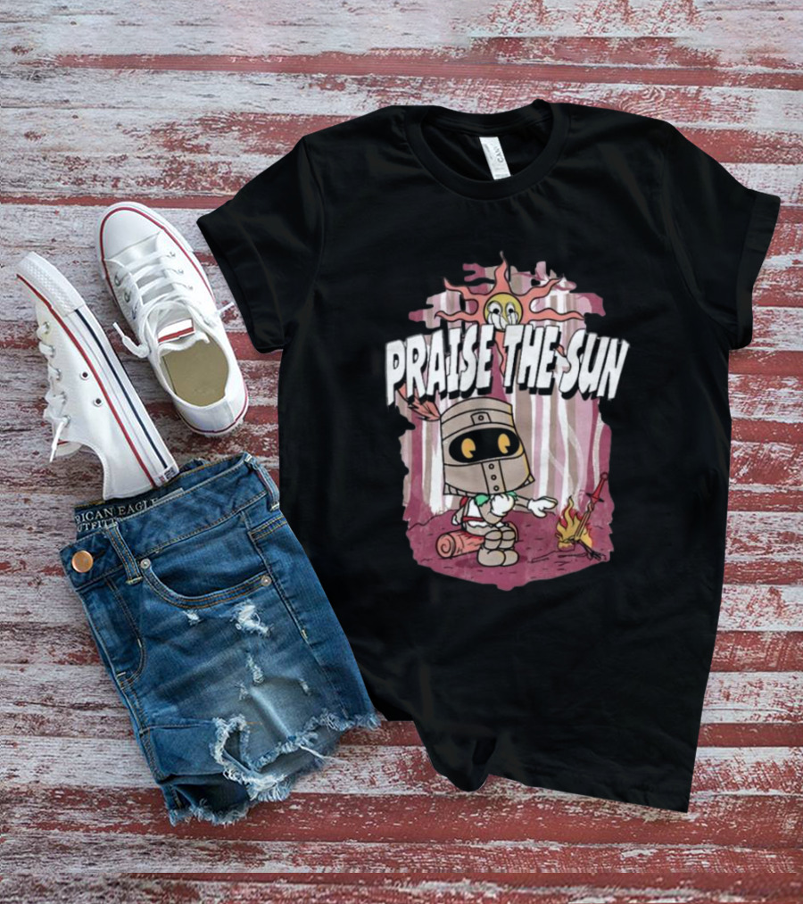 PRAISE THE SUN KNIGHT DARK SOULS BONFIRE ANIME STYLE 소울 헤드폰 T-Shirt