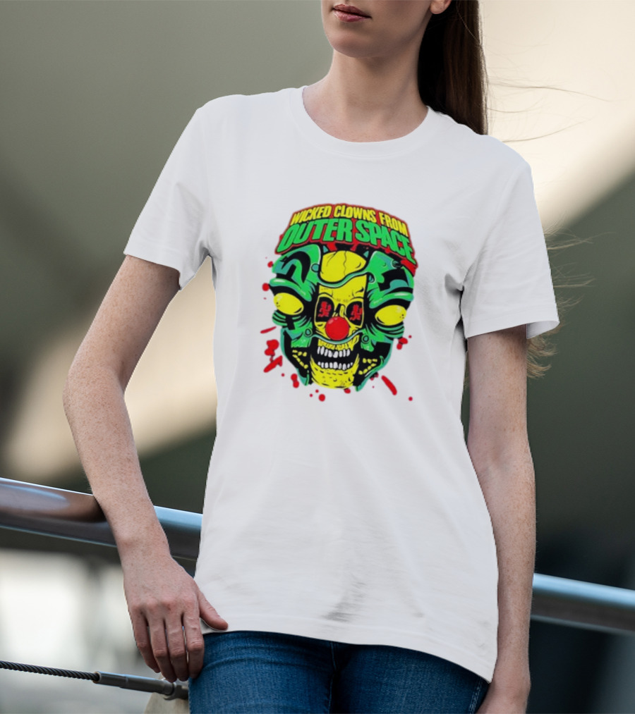 Wicked Clowns From Outer Space Psychopathic Vault ICP Split Face Alien T-Shirt