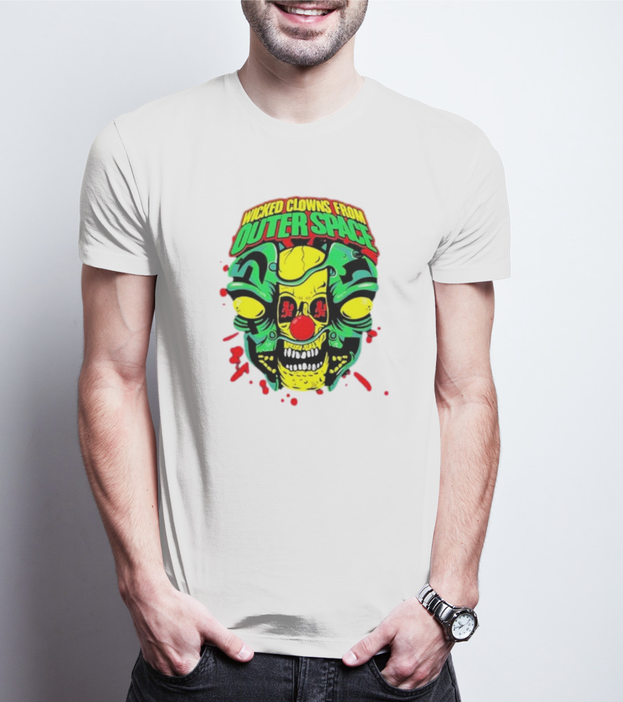Wicked Clowns From Outer Space Psychopathic Vault ICP Split Face Alien T-Shirt