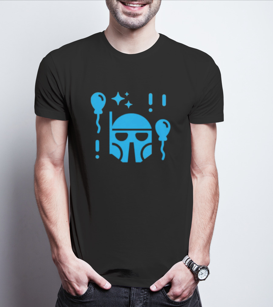 Boba Fett Helmet With Balloons And Stars Youth Star Wars Day T-Shirt